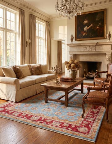 6' 10 x 9' 9 Hand Knotted Ziegler Rug
