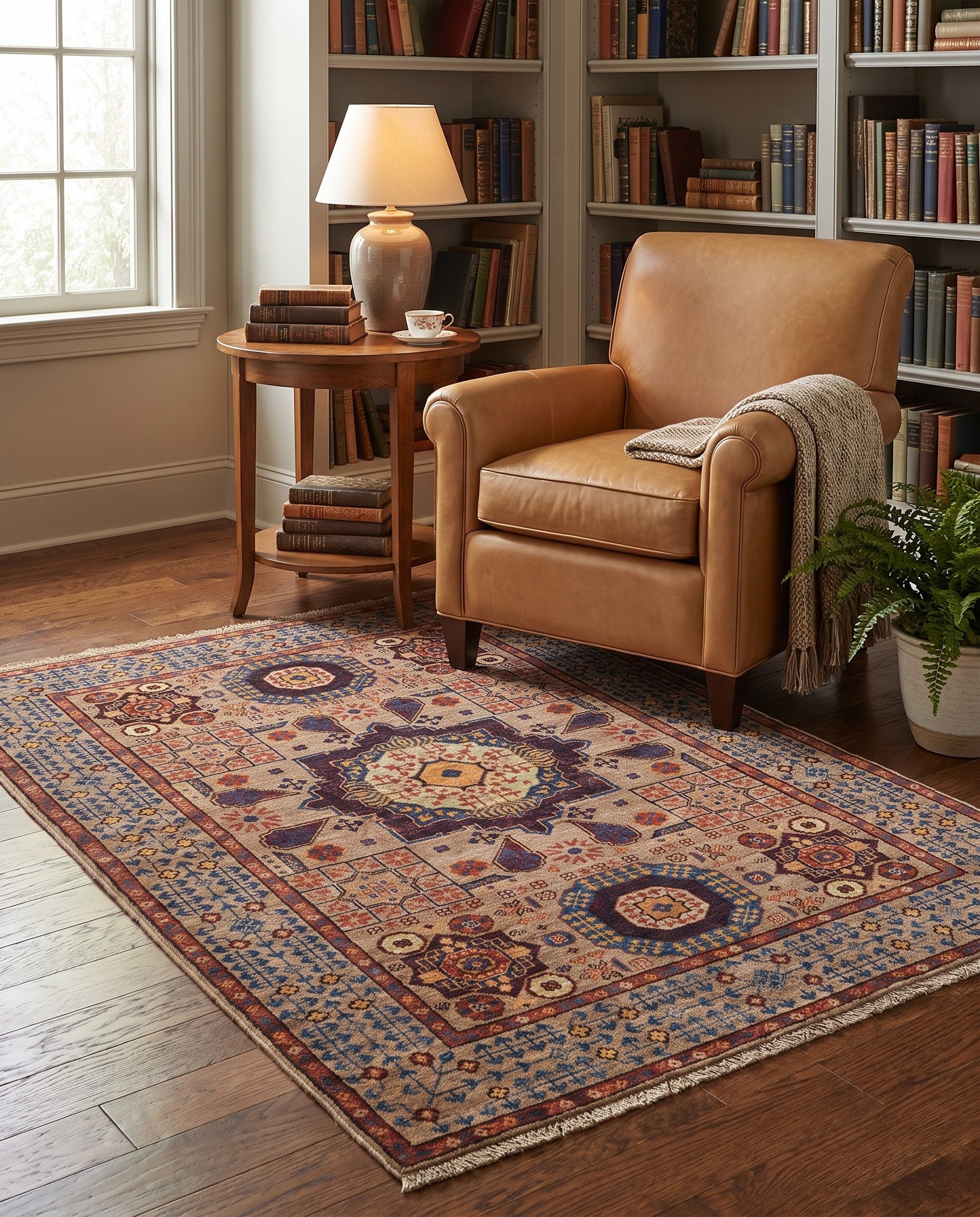 3' 4 x 5' Hand Knotted Mamluk Ziegler Rug