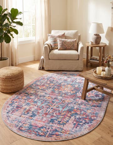 4' x 6' Washable Maahru Oval Rug