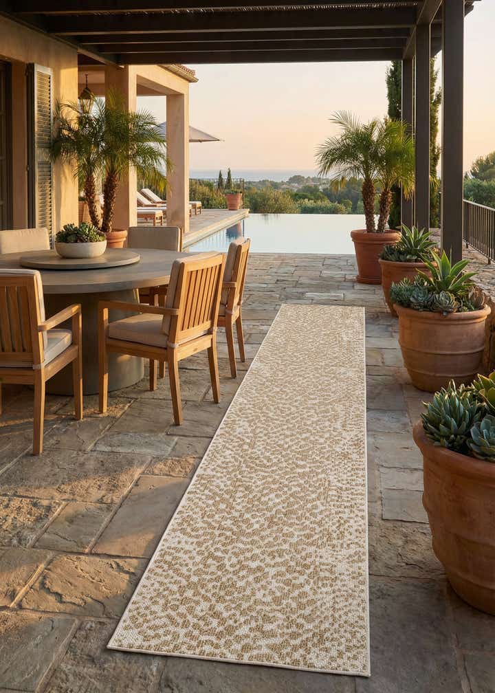 2' 7 x 12' Easy-Clean Safari Indoor / Outdoor Runner Rug