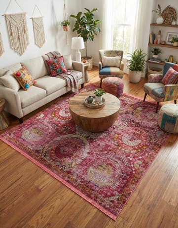 Pink Santiago Square Rug