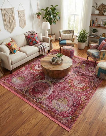 Pink Santiago Square Rug