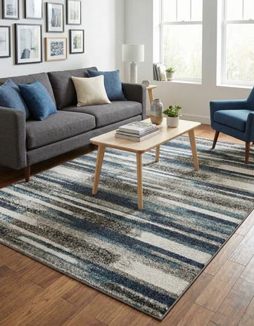 Blue Gray Equinox Rug