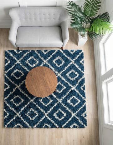 5' 3 x 5' 3 Lattice Shag Square Rug