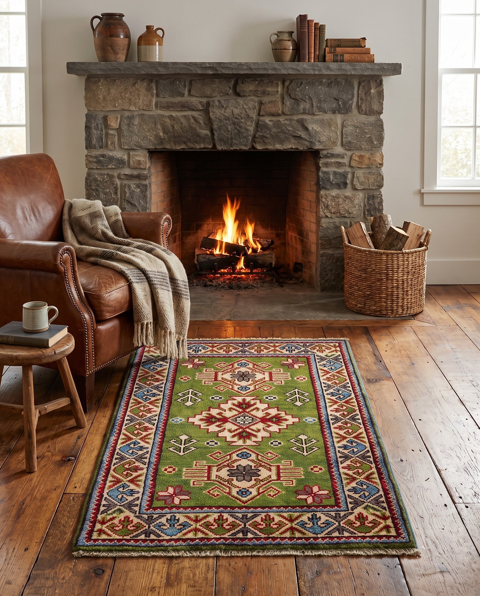 2' x 3' Hand Knotted Kazak Rug