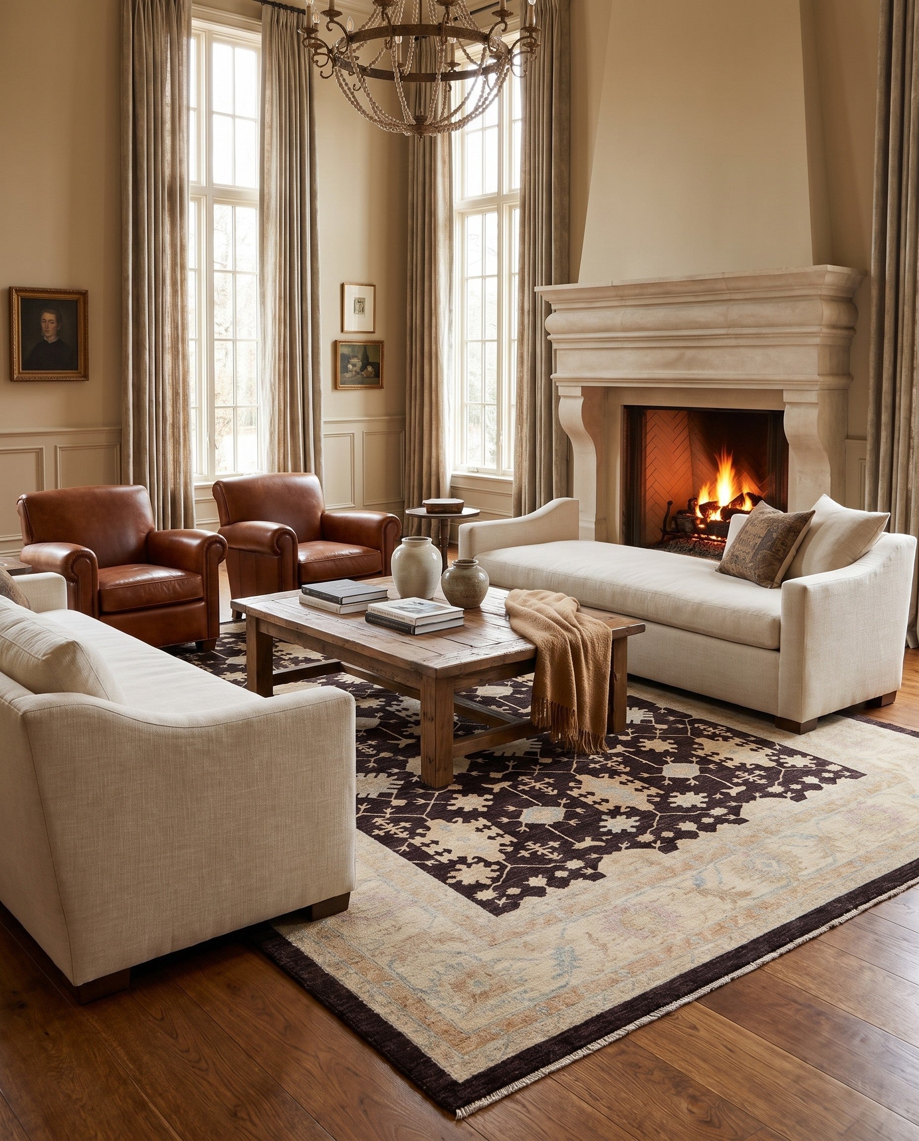 6' 9 x 9' 7 Hand Knotted Ziegler Rug