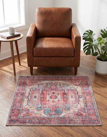 3' 3 x 3' 3 Washable Maahru Square Rug