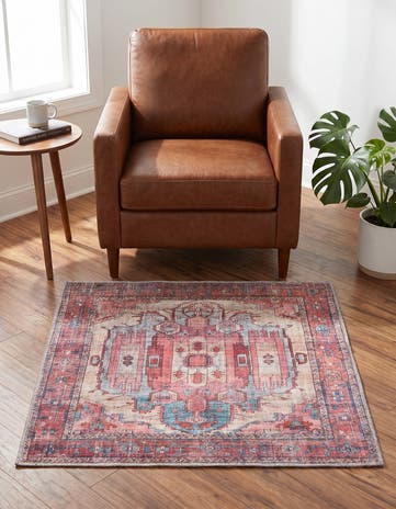 3' 3 x 3' 3 Washable Maahru Square Rug