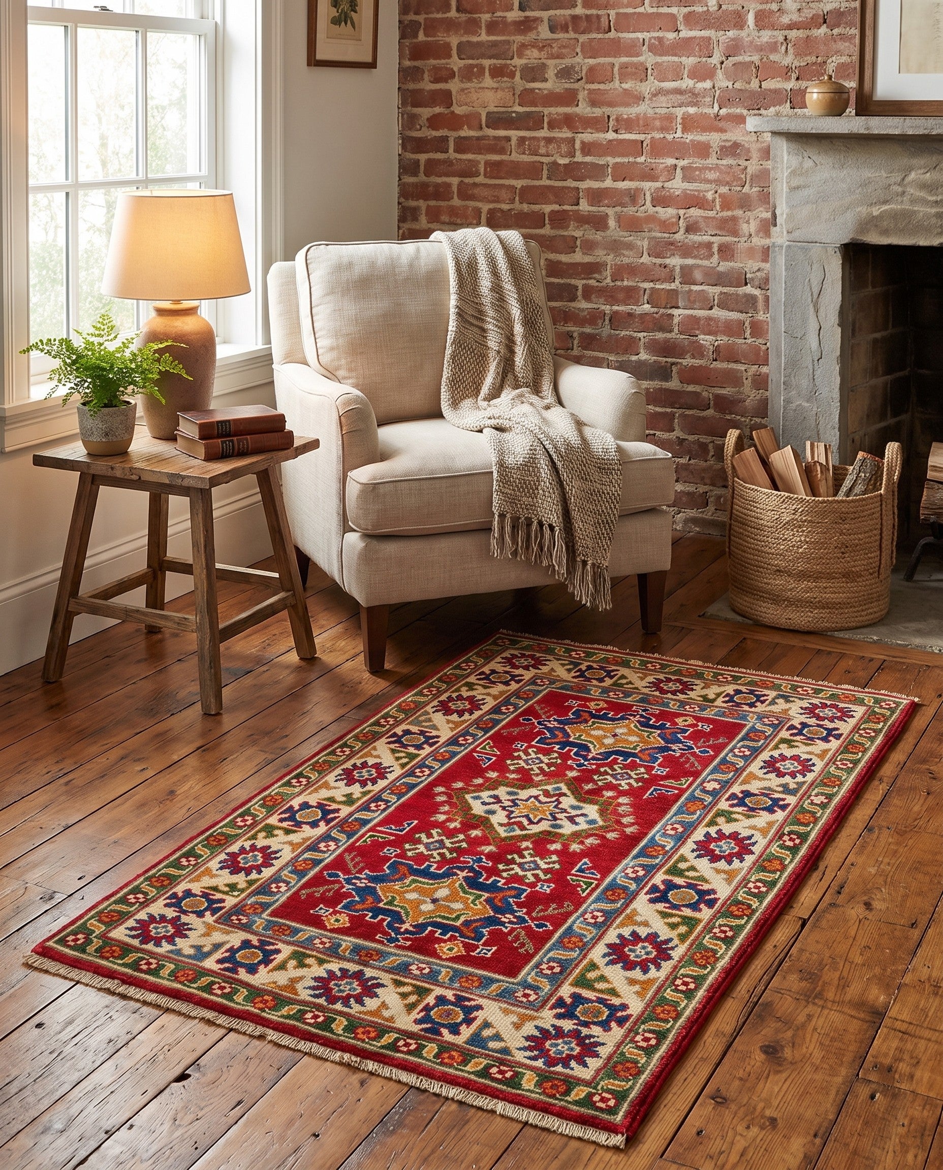 2' 8 x 4' 4 Hand Knotted Kazak Rug