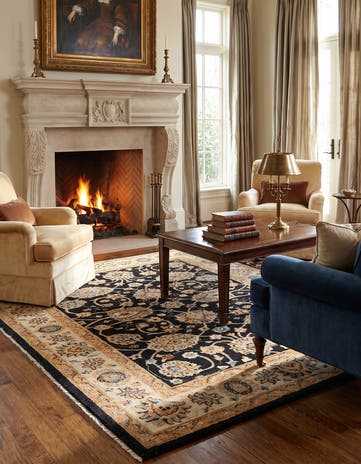 4' 11 x 6' 9 Hand Knotted Ziegler Rug