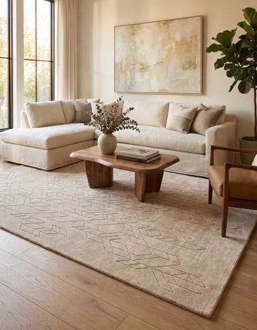 Beige Lana New Zealand Wool Rug