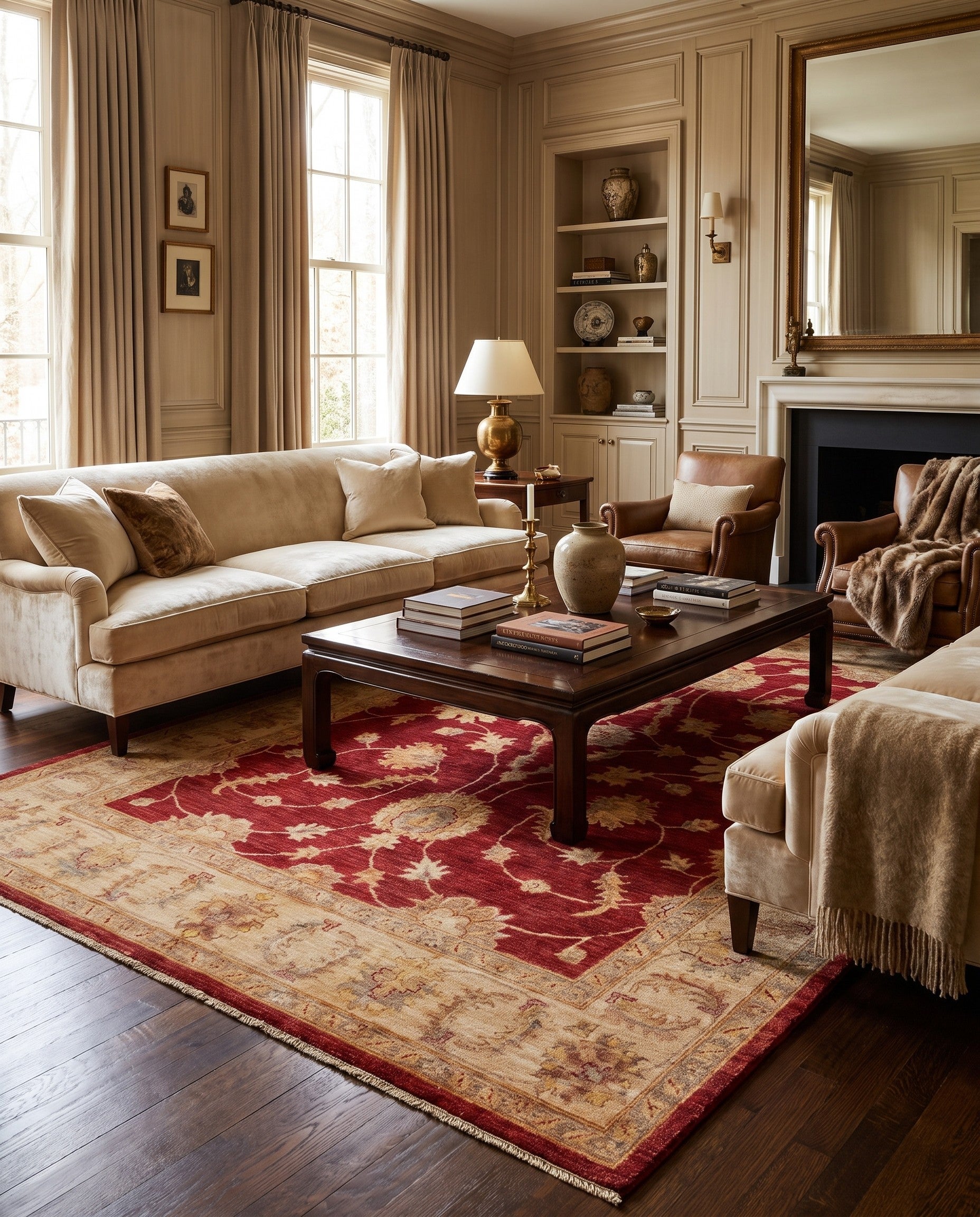 5' 7 x 8' Hand Knotted Ziegler Rug