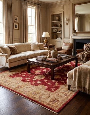 5' 7 x 8' Hand Knotted Ziegler Rug