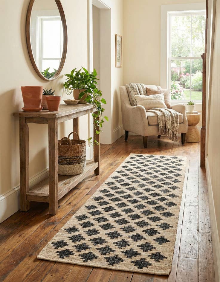 Detail image of  2' 7 x 10'  Hand Woven Kala Handwoven Jute Runner Rug