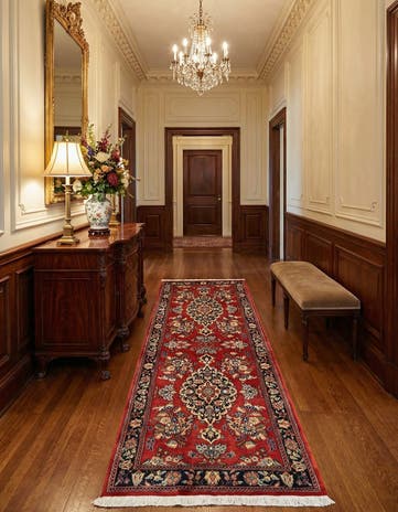 2' 7 x 6' 5 Hand Knotted Qom Persian Runner Rug