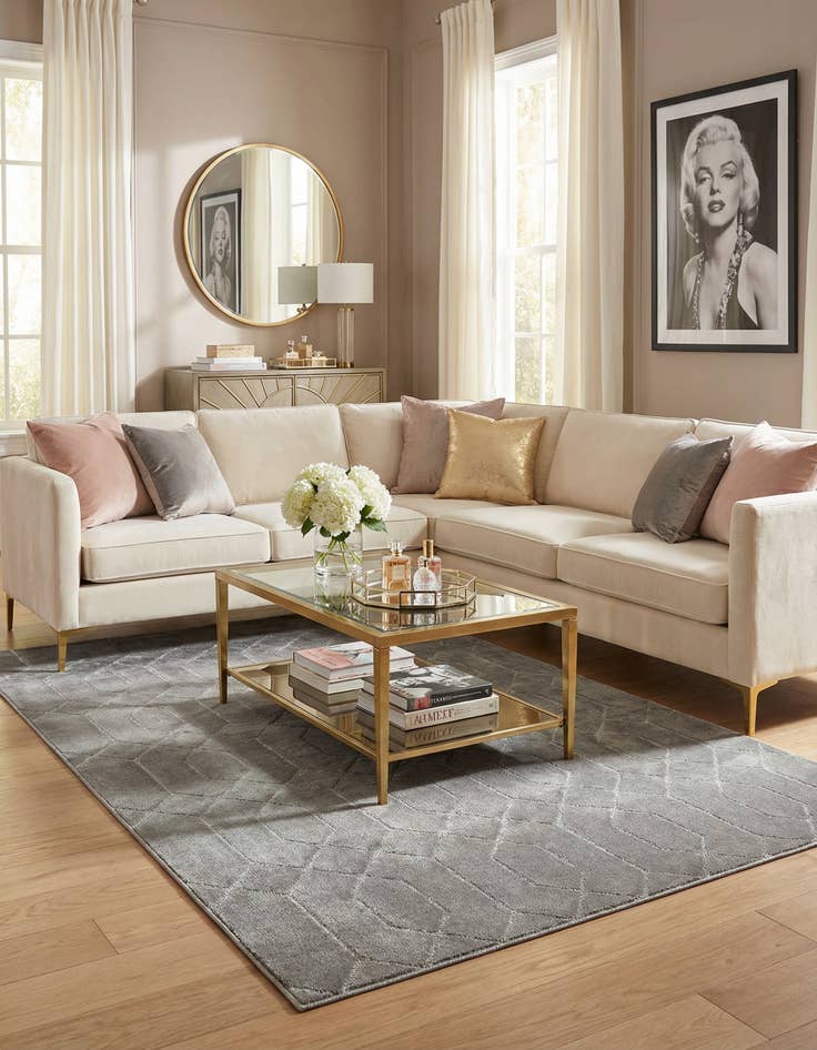 Detail image of 5' 3 x 8' Marilyn Monroe&trade; Glam Trellis Rug