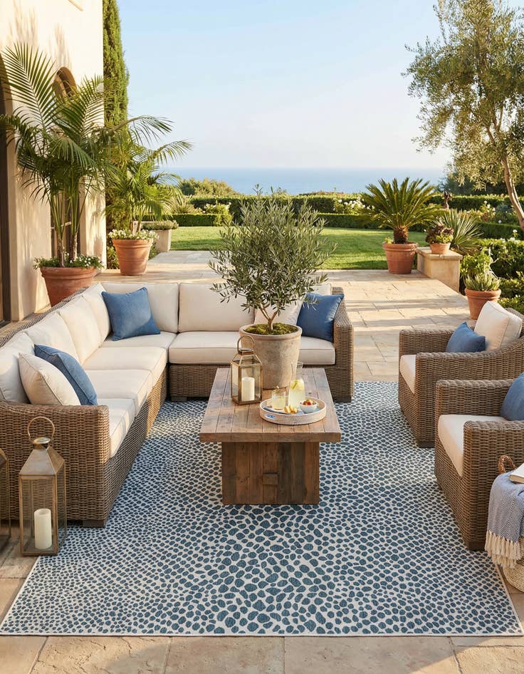 Detail image of 10' x 14' Easy-Clean Jill Zarin Indoor / Outdoor Rug