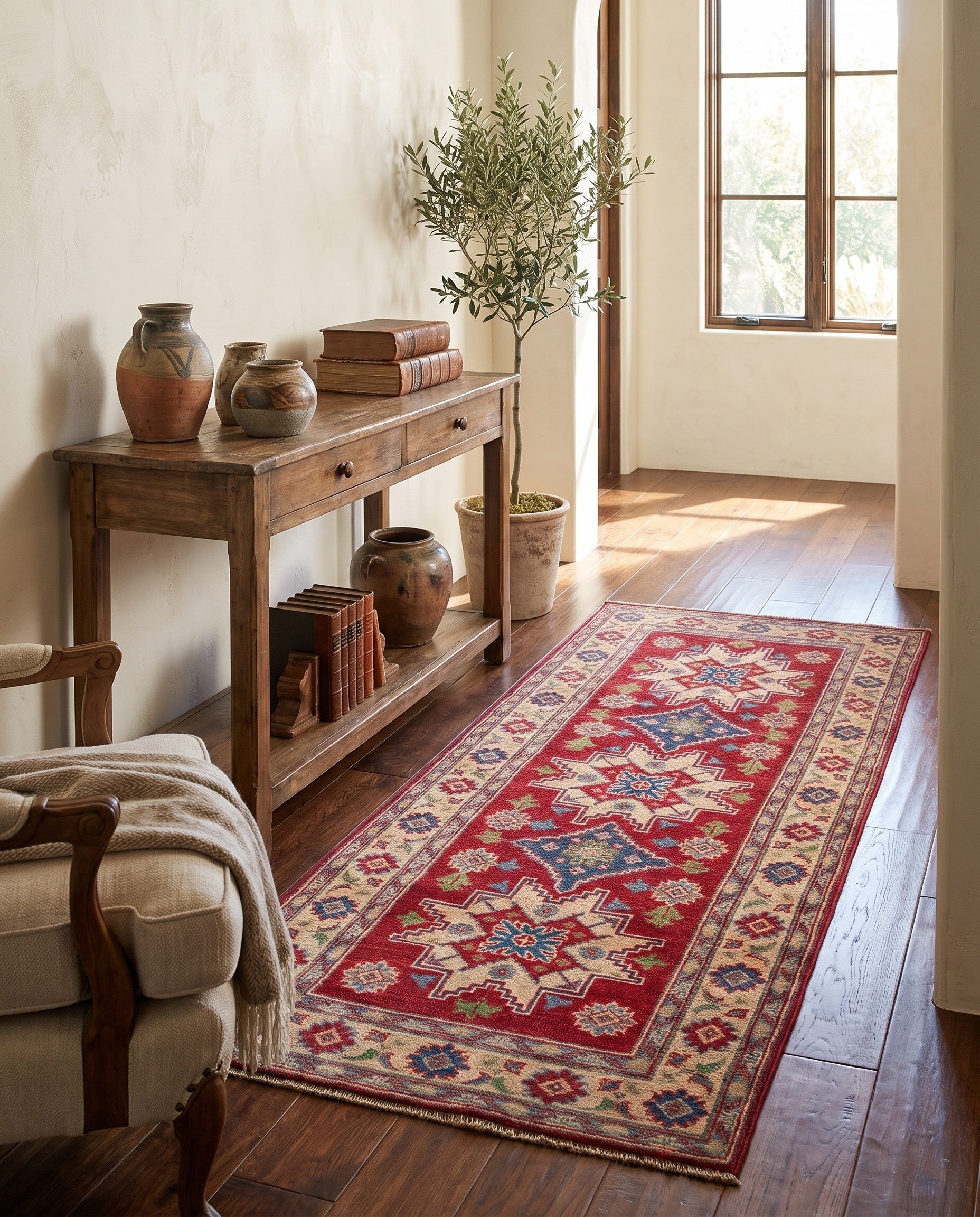 2' 10 x 6' 5 Hand Knotted Kazak Runner Rug