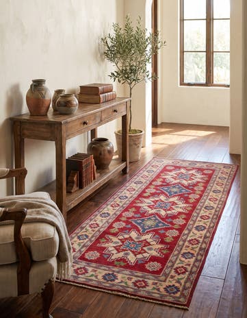 2' 10 x 6' 5 Hand Knotted Kazak Runner Rug