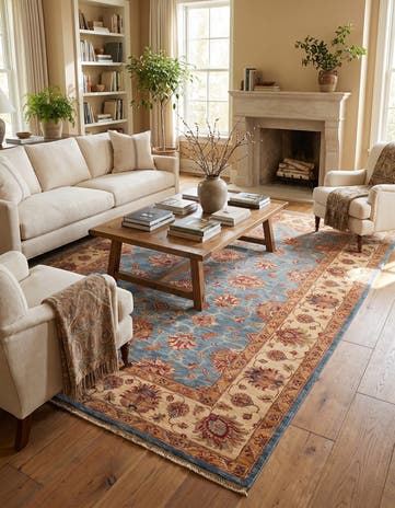 5' 9 x 7' 10 Hand Knotted Ziegler Rug