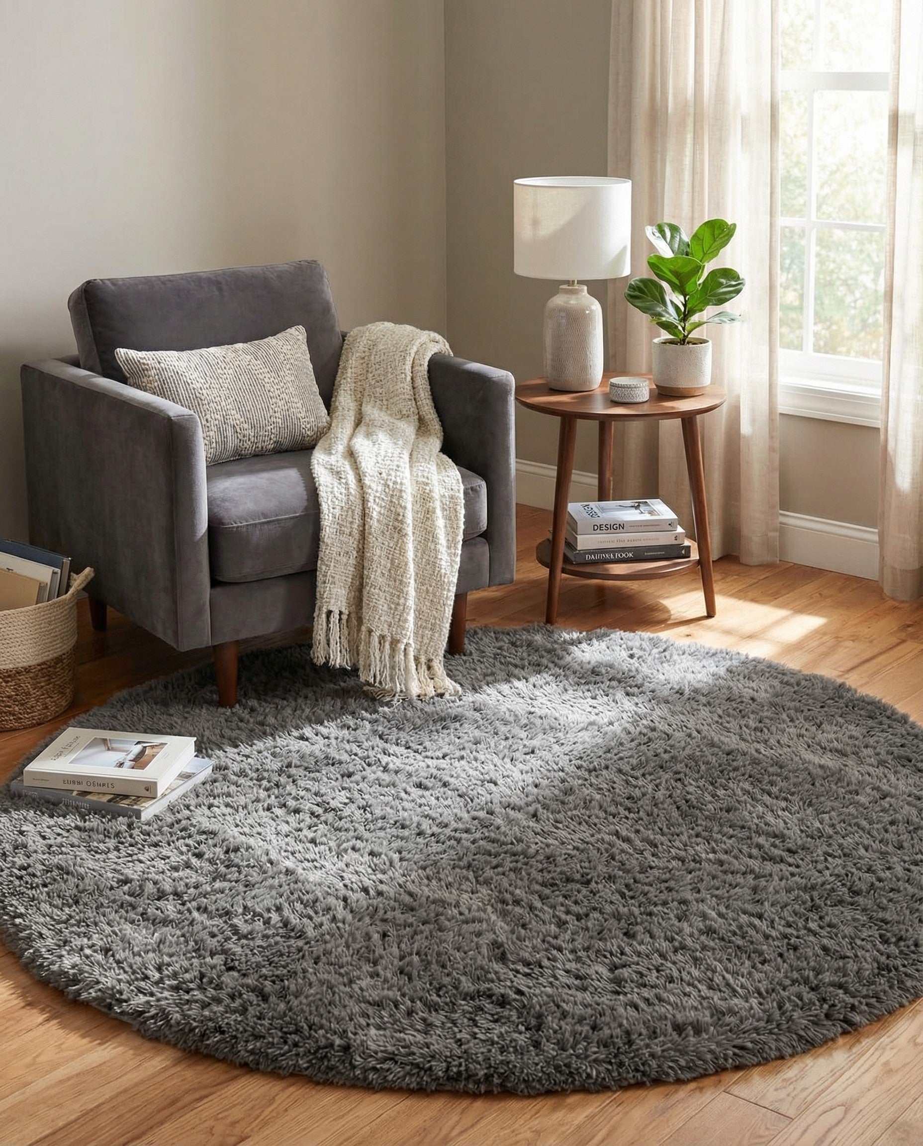 6' x 6' Infinity Shag Round Rug