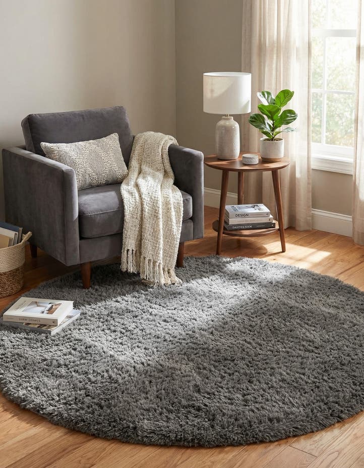 6' x 6' Infinity Shag Round Rug