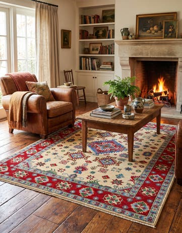 5' 1 x 6' 6 Hand Knotted Kazak Rug