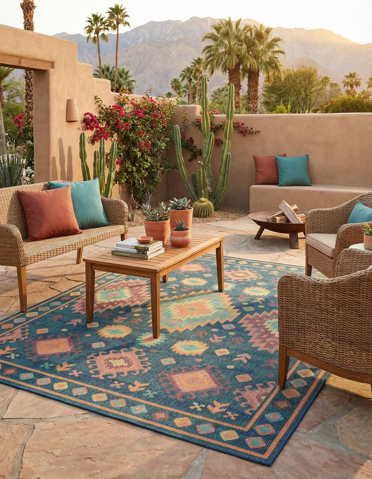 Detail image of 7' 10 x 10'  Washable Baja Indoor / Outdoor Rug
