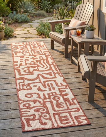 2' x 4' Easy-Clean Modern Indoor / Outdoor Runner Rug