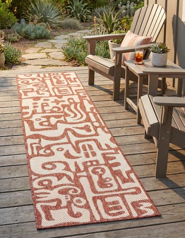 2' x 4' Easy-Clean Modern Indoor / Outdoor Runner Rug
