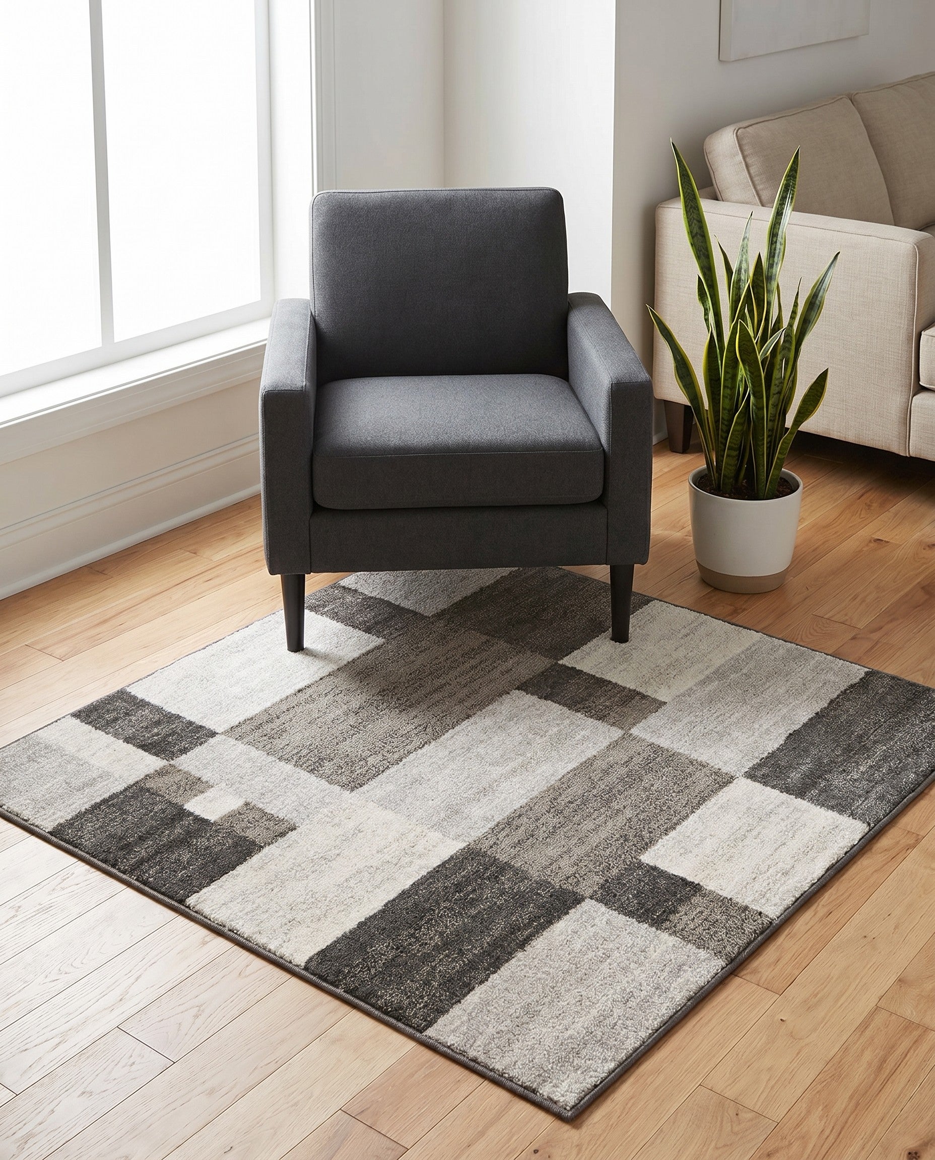 Gray Equinox Square Rug