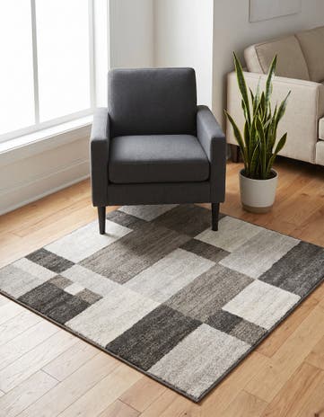 Gray Equinox Square Rug