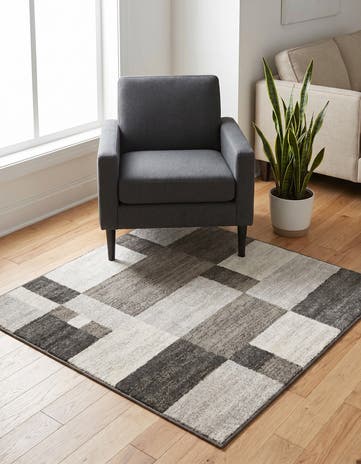 Gray Equinox Square Rug