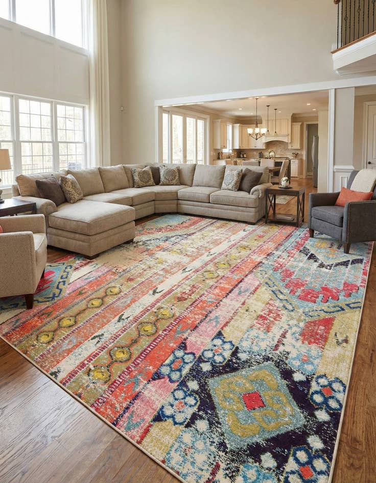 Detail image of 10' 6 x 16' 5  Washable Santa Fe Rug