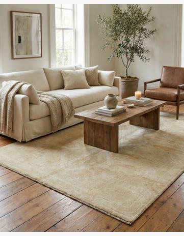 5' 1 x 6' 9 Hand Knotted Oushak Wool Rug