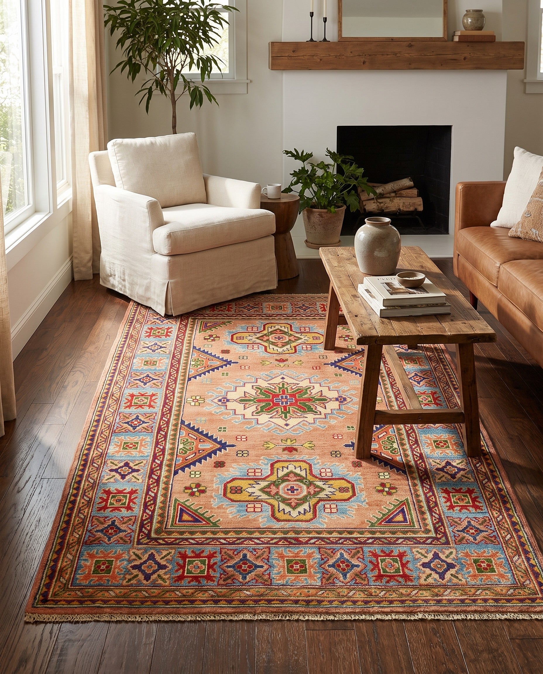 4' x 6' Hand Knotted Kazak Rug