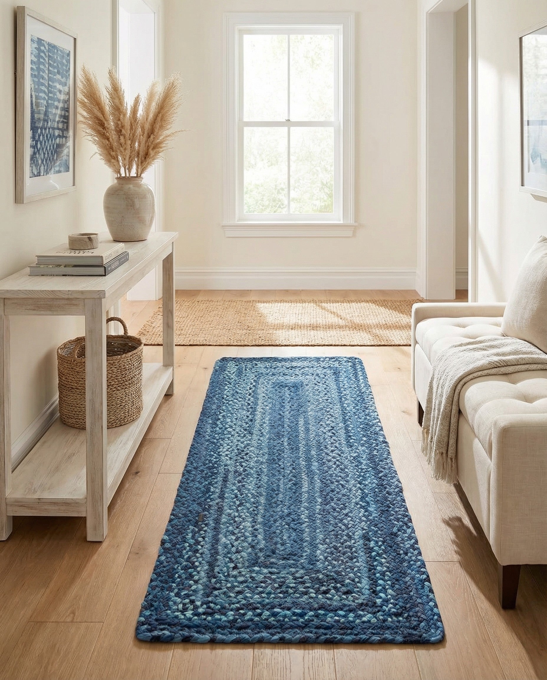 2' 6 x 6' 1  Hand Braided Chindi Runner Rug