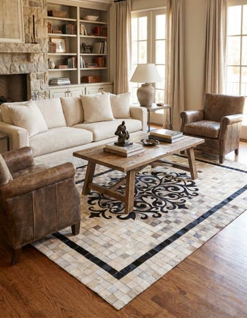 4' 10 x 7' 5 Cowhide Rug