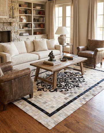 4' 10 x 7' 5 Cowhide Rug