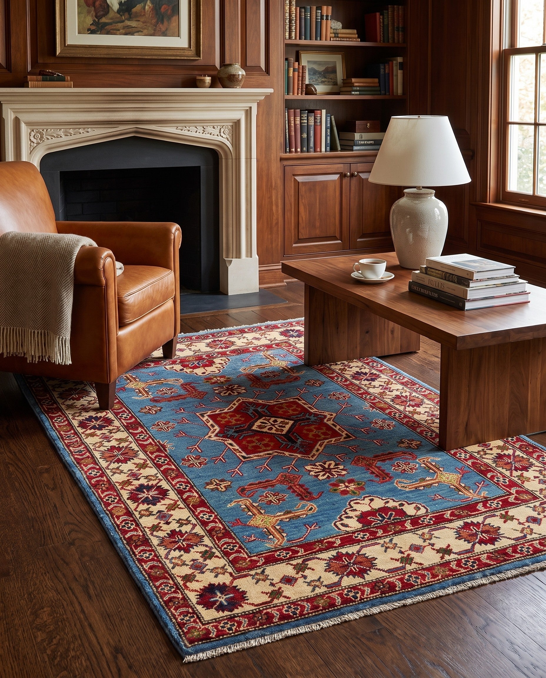 3' 11 x 5' 9 Hand Knotted Kazak Rug