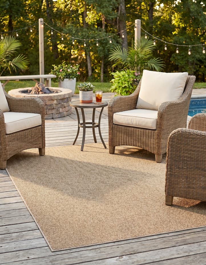4' 1 x 6' 1 Easy-Clean Solid Indoor / Outdoor ...