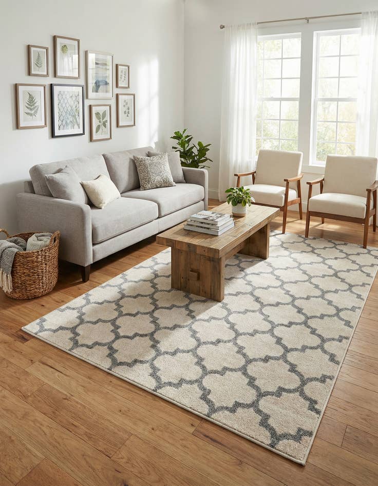 Detail image of 5' 3 x 8' Lattice Rug