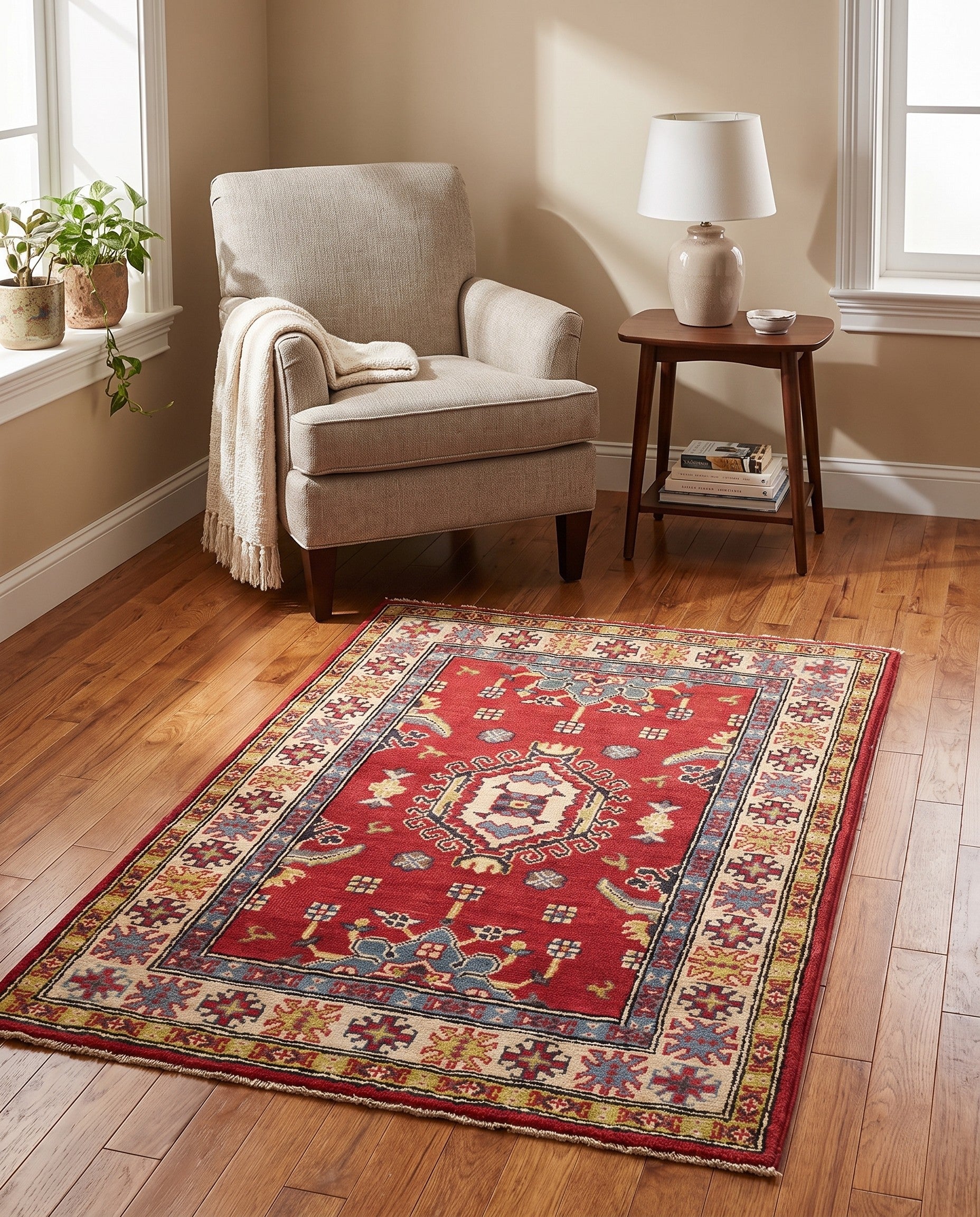 2' 9 x 4' Hand Knotted Kazak Rug