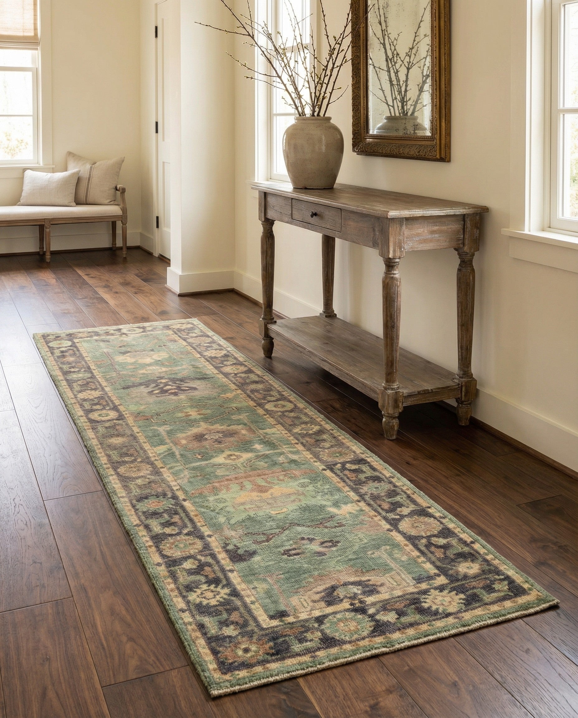 2' 8 x 9' 6 Hand Knotted Oushak Wool Runner Rug