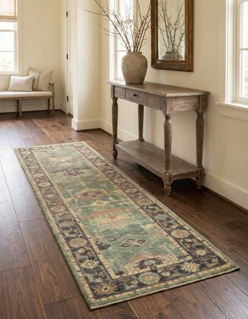 2' 8 x 9' 6 Hand Knotted Oushak Wool Runner Rug