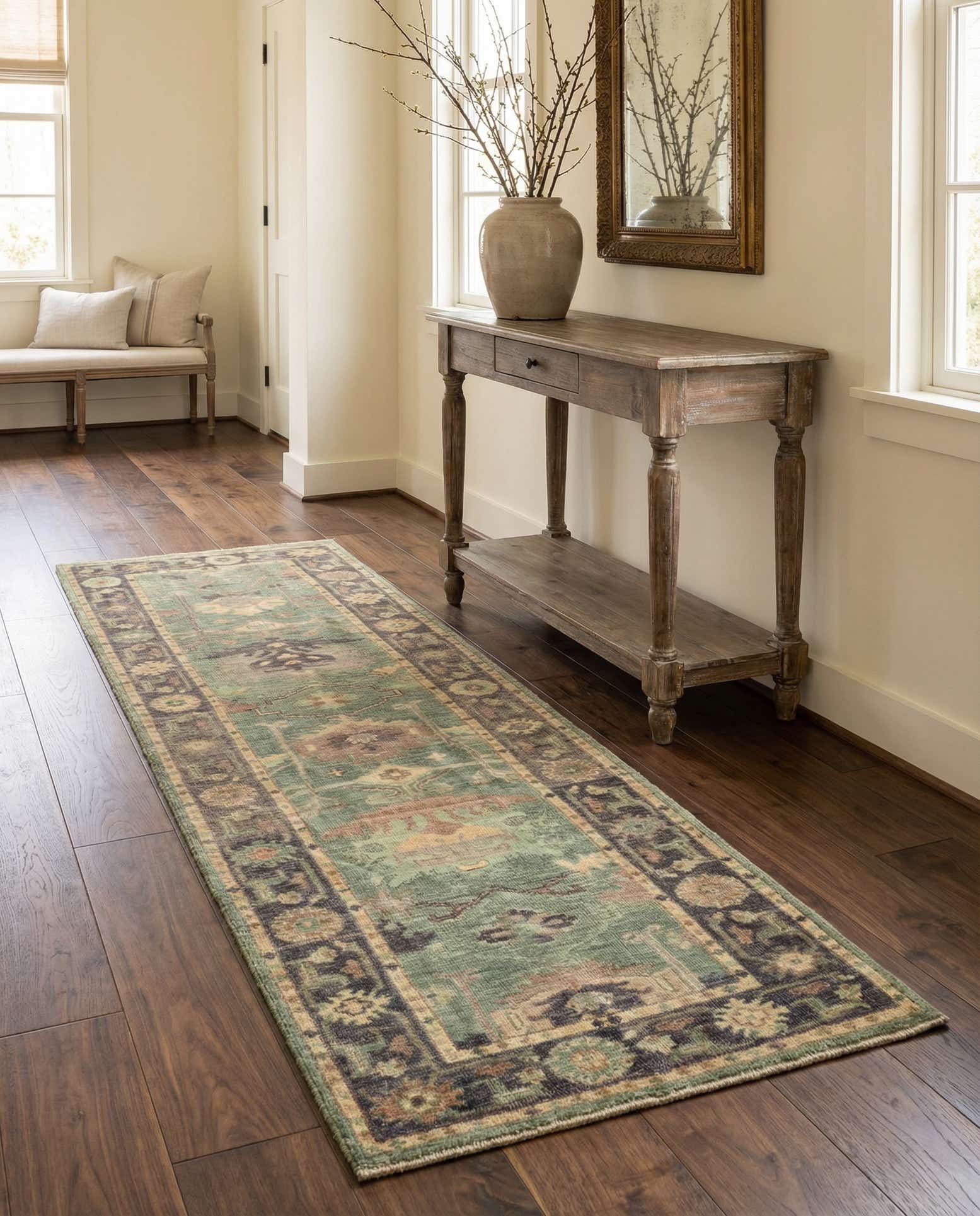2' 8 x 9' 6 Hand Knotted Oushak Wool Runner Rug