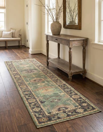 2' 8 x 9' 6 Hand Knotted Oushak Wool Runner Rug