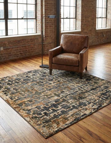 Blue Saturn Square Rug