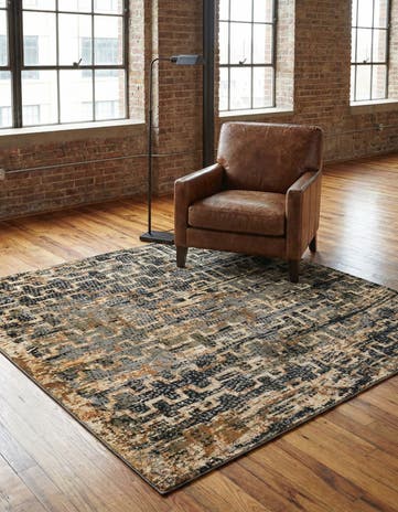 Blue Saturn Square Rug