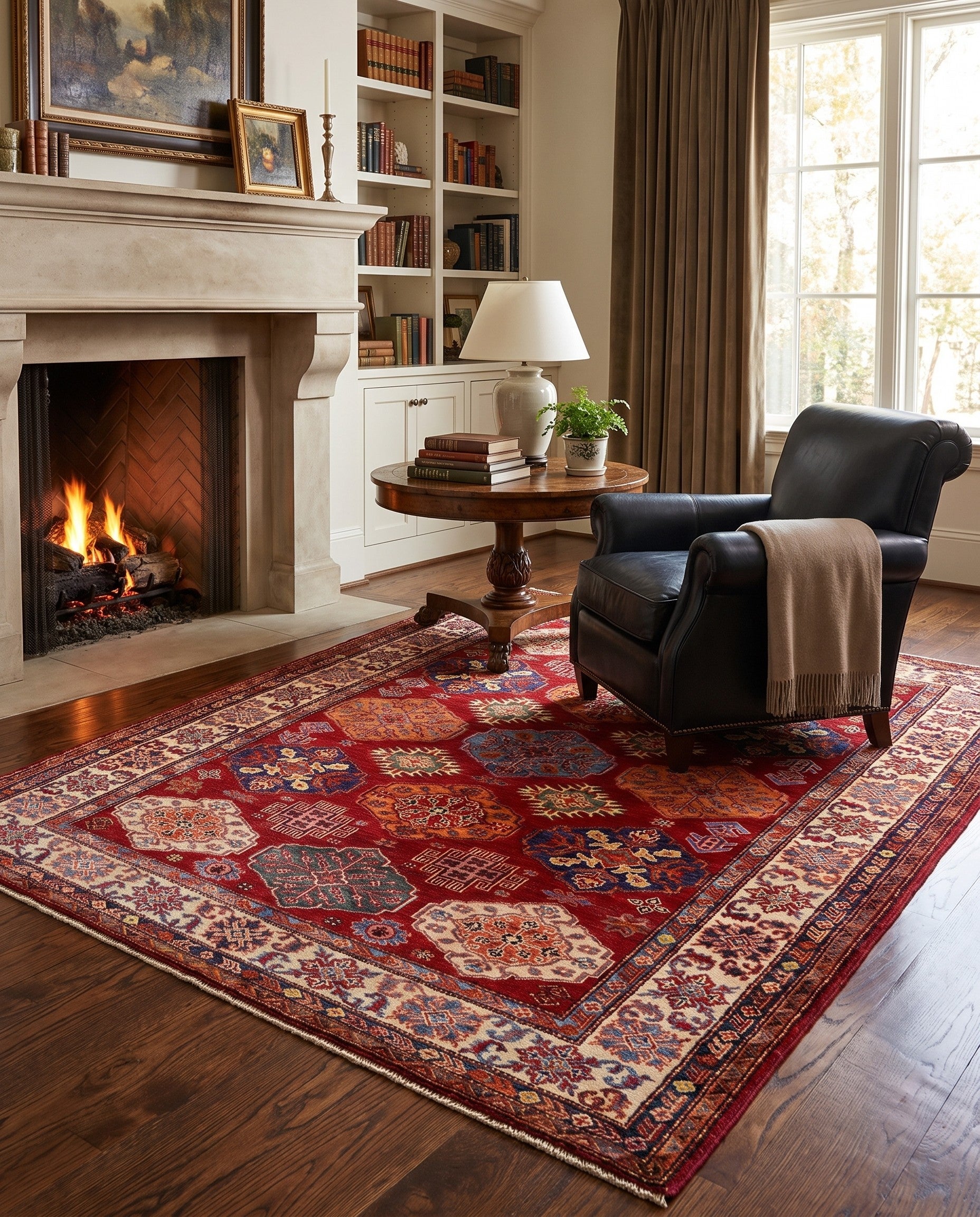 4' 9 x 6' 4 Hand Knotted Kazak Rug